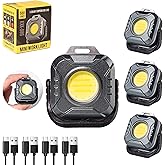 KunHe 4 Pack Christmas Stocking Stuffers Gifts for Men Adults Him Dad Mini 500 Lumens 1200 MAh Magnetic Led Work Light Rechargeable for Car Repairing Emergency Light