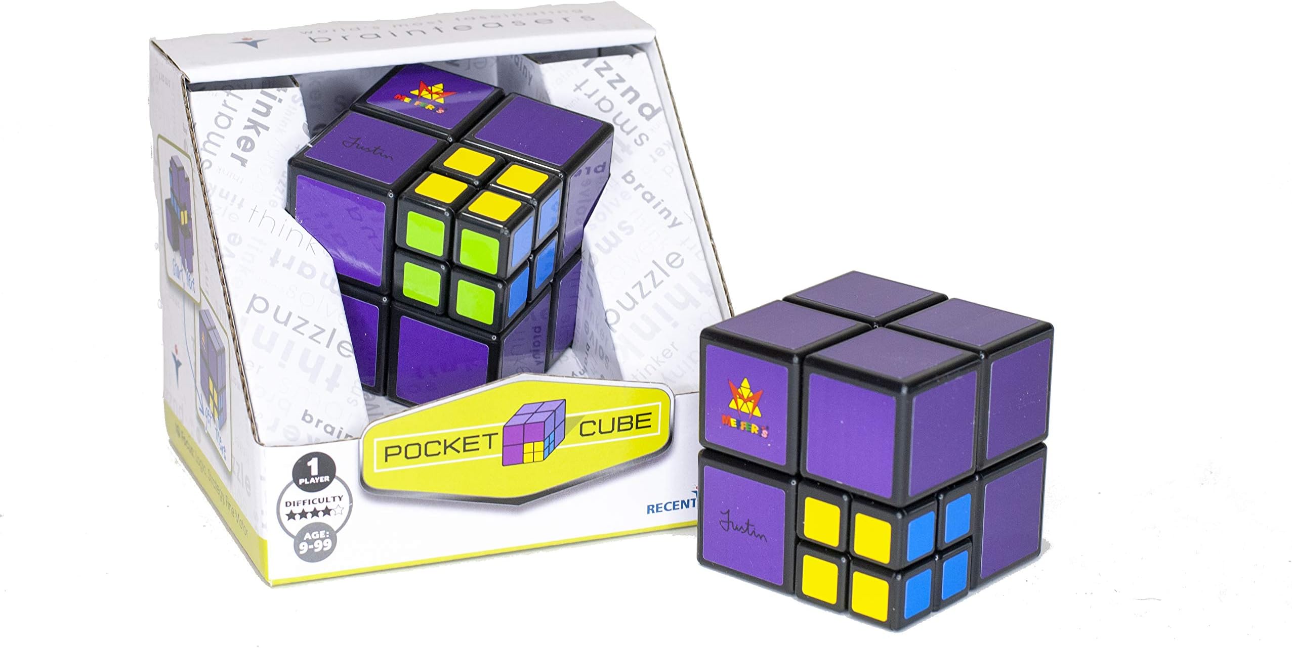 Project Genius MK1102 Uwe Meffert's: Pocket Cube Brain Teaser Puzzle, Assorted