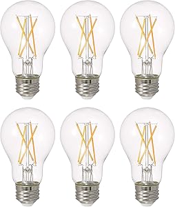 SYLVANIA General Lighting 40807, Soft White SYLVANIA LED A19 Natural Light Series, 75W Equivalent, Efficient 11W, Dimmable, Clear Finish, 2700K Color Temperature, 6 pack