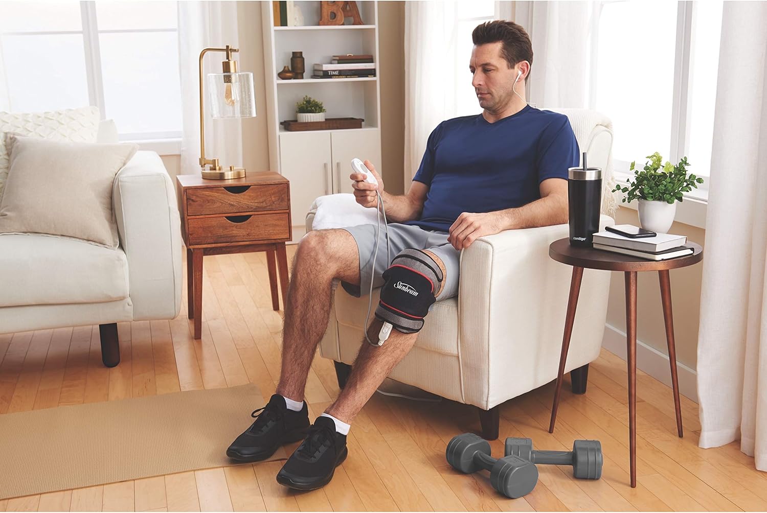 Sunbeam Flextemp Joint Wrap for Pain Relief Hot & Cold Therapy for Elbow or Knees Heating Pad With 3 Heat Settings & 2 Hour Auto-off: Health & Personal Care