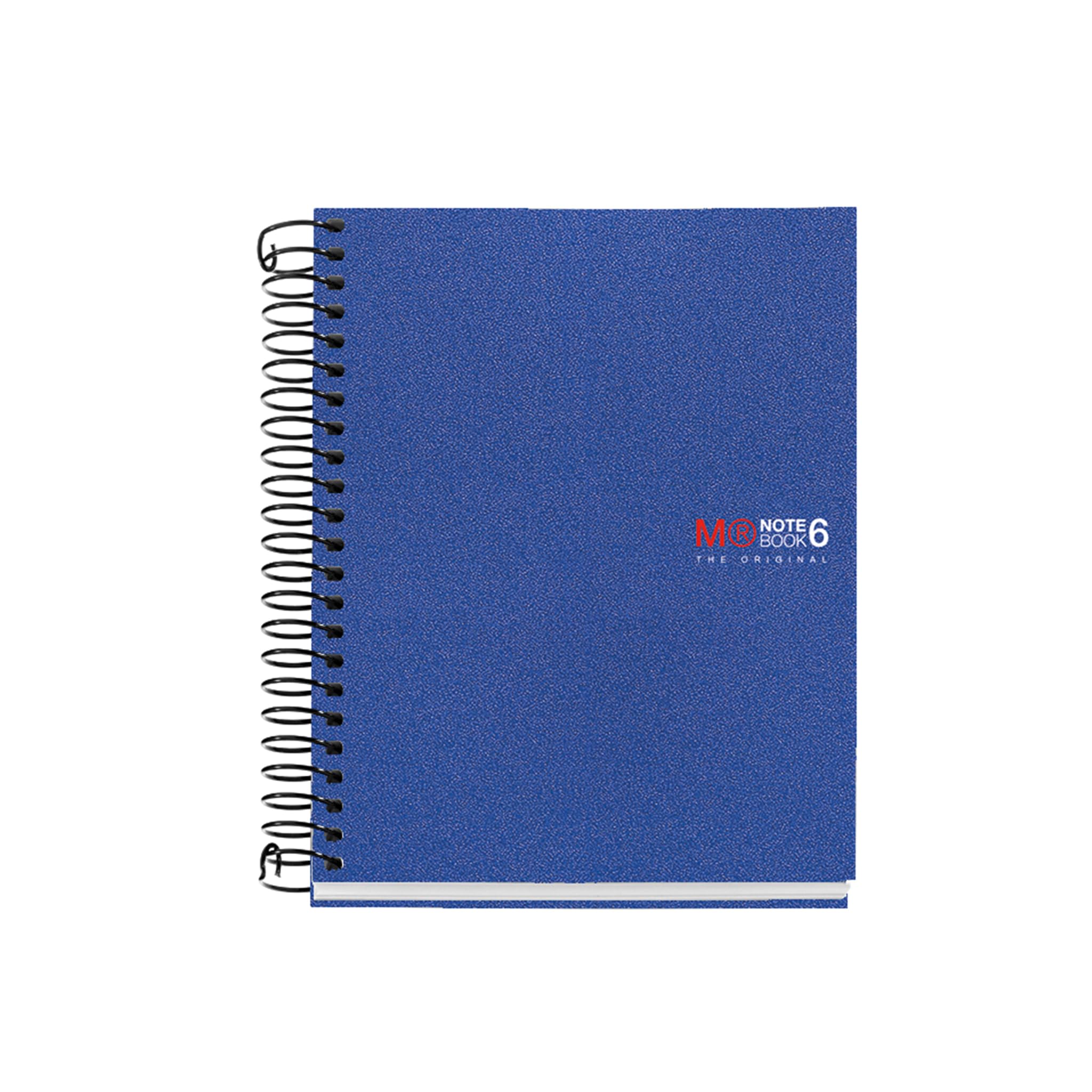 Miquelrius - A6 notebook with 6 coloured stripes, micro-perforated squared notebook, A6 notebook, extra opaque paper 70 g/m². Coil-Lock spiral, grid notebook, notebook The Original, Blue