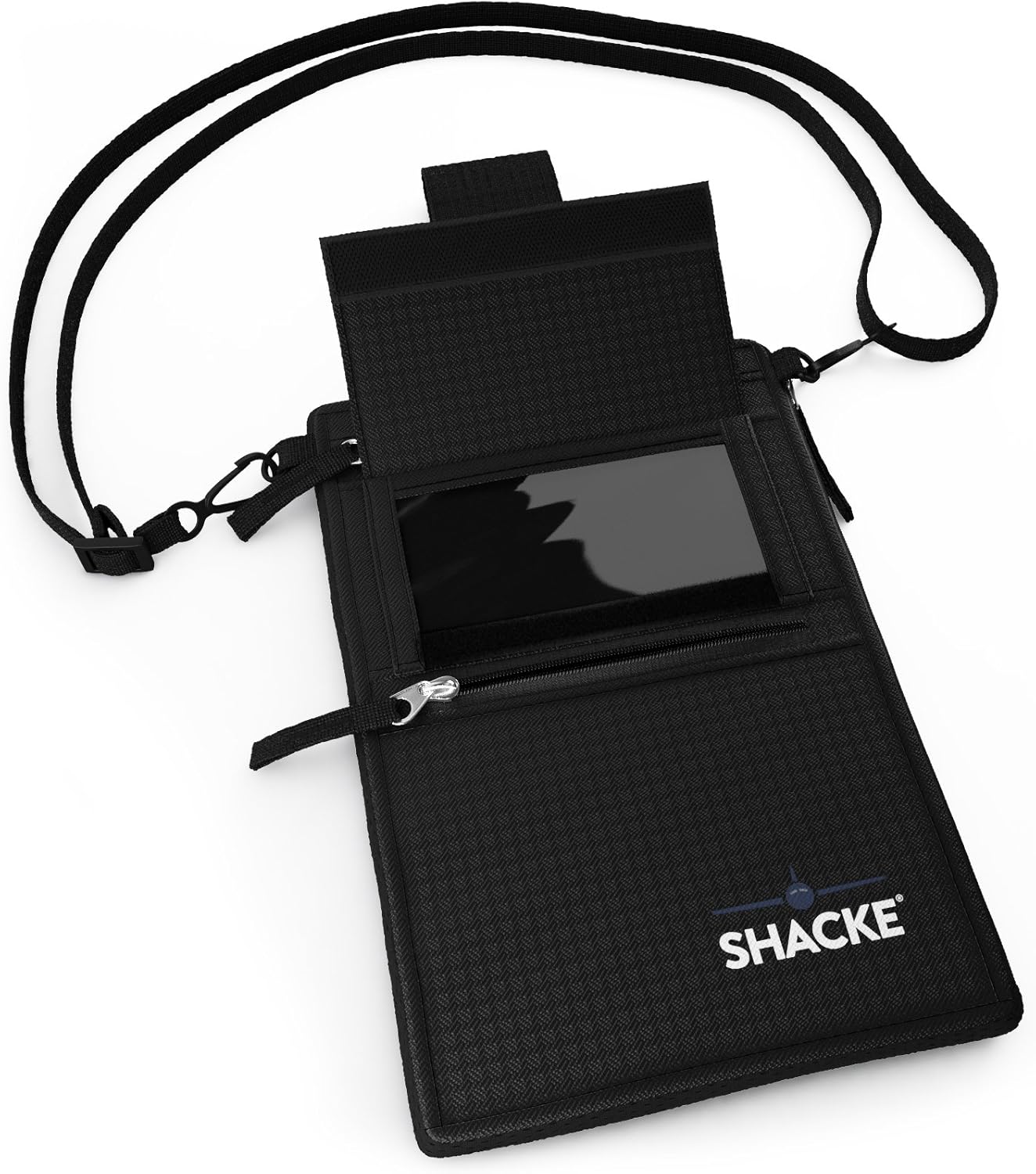  | Shacke Hidden Travel Belt Wallet w/RFID Blocker (Black with Black Strap) | Travel Wallets