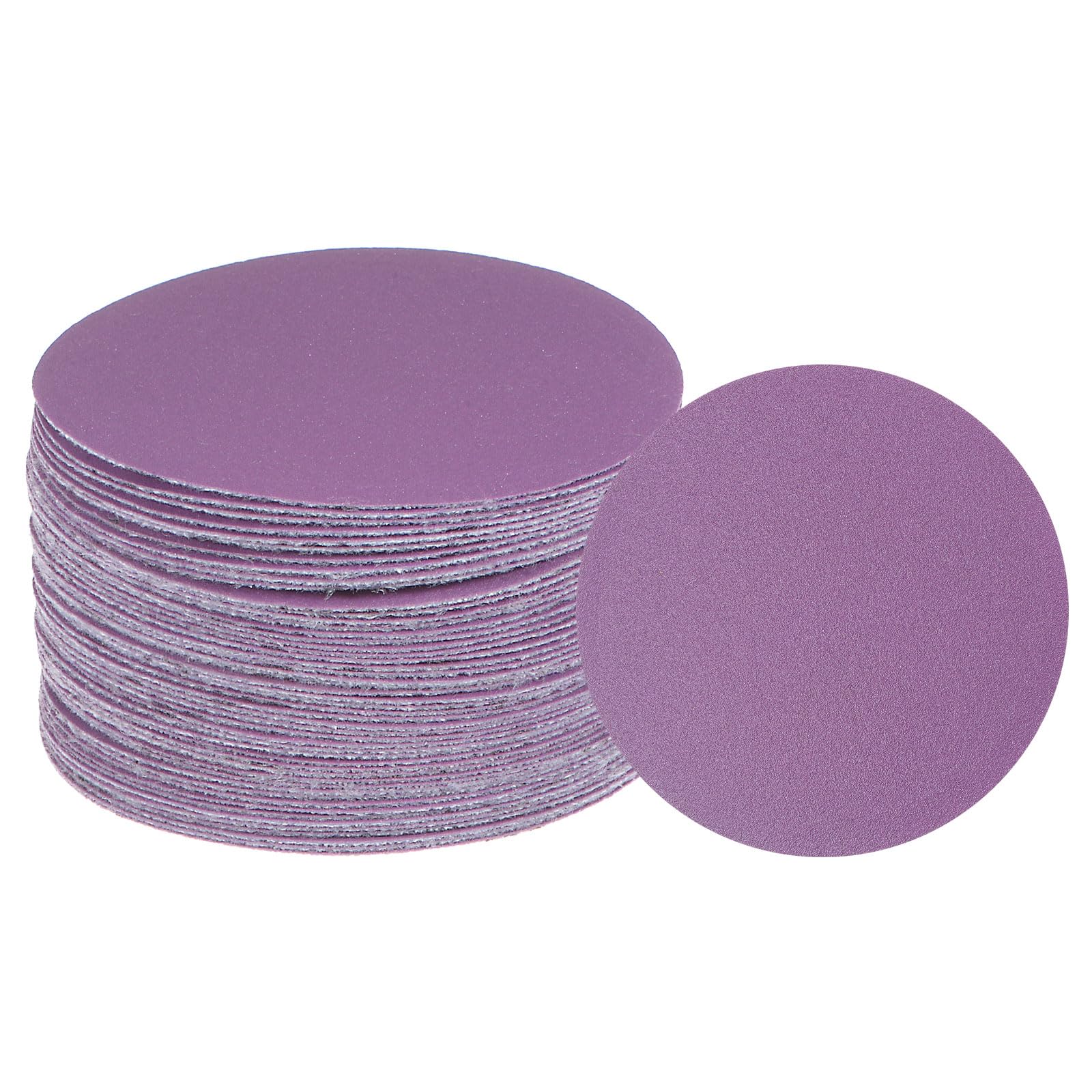 uxcell 50pcs 400 Grit Purple Sanding Discs 3 Inch Hook and Loop Aluminum Oxide Orbital Sanding Pads Paper Wet Dry Polish for Metal Woodworking Drywall