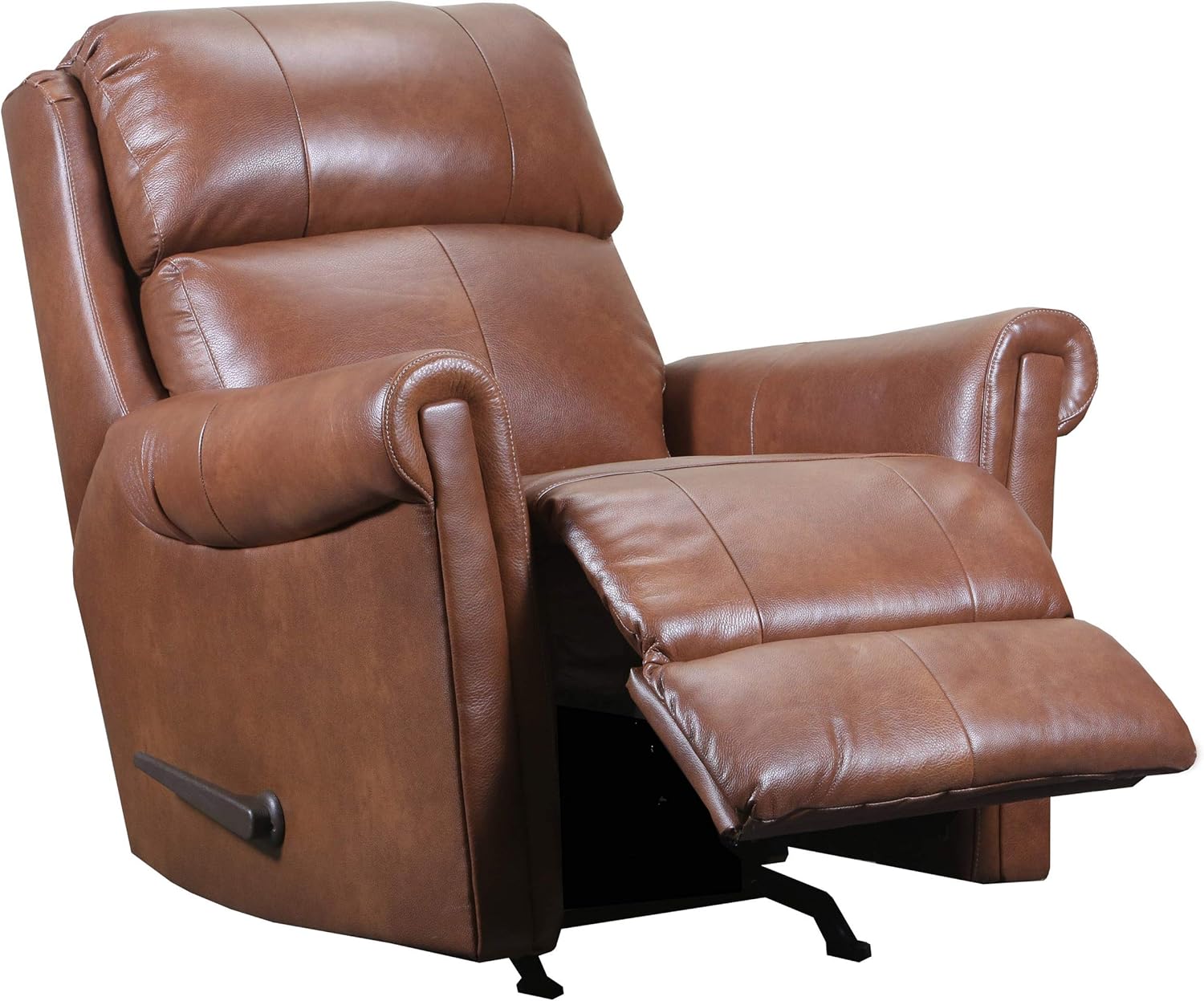  Brand – Ravenna Home Tamarack Rocker Recliner, 34"W, Leather, Amber: Furniture & Decor