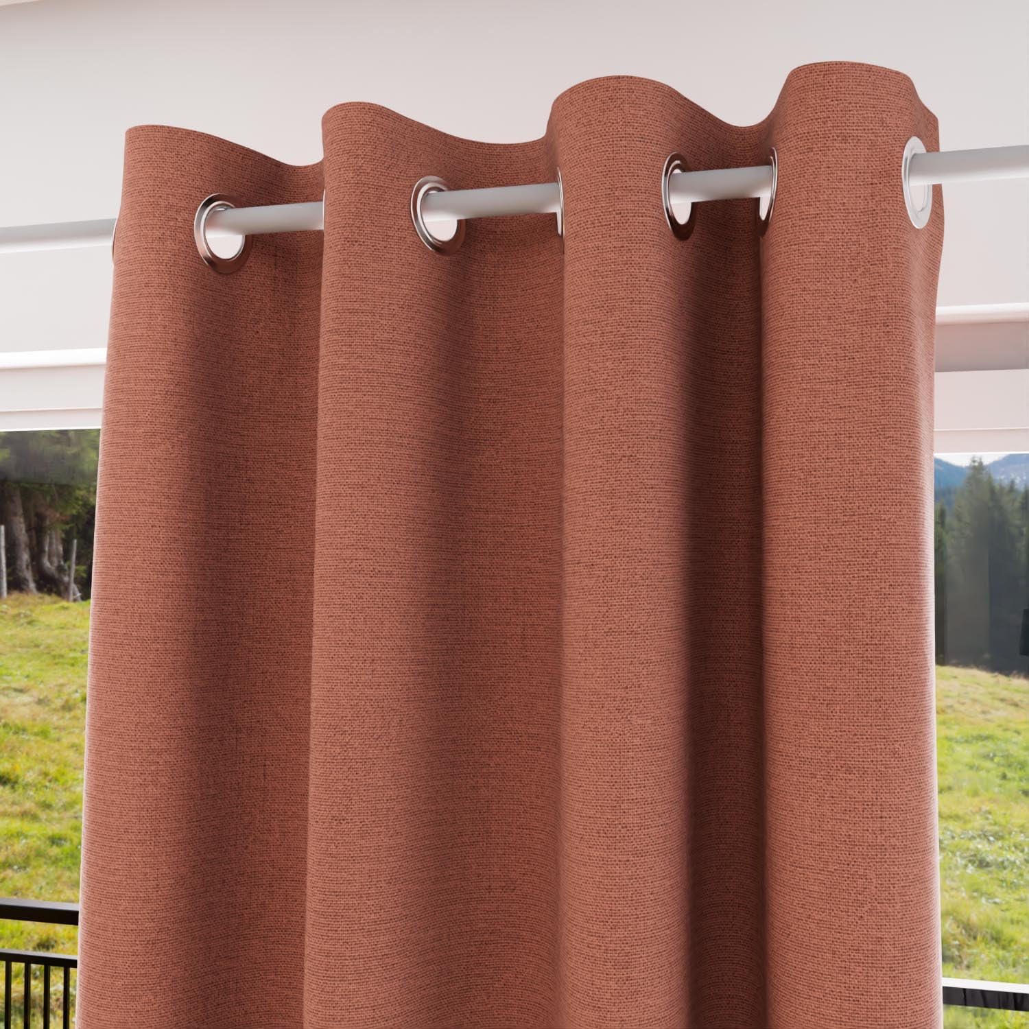 Soleil d'ocre Eclipse Curtain, Orange, 140 x 250 cm