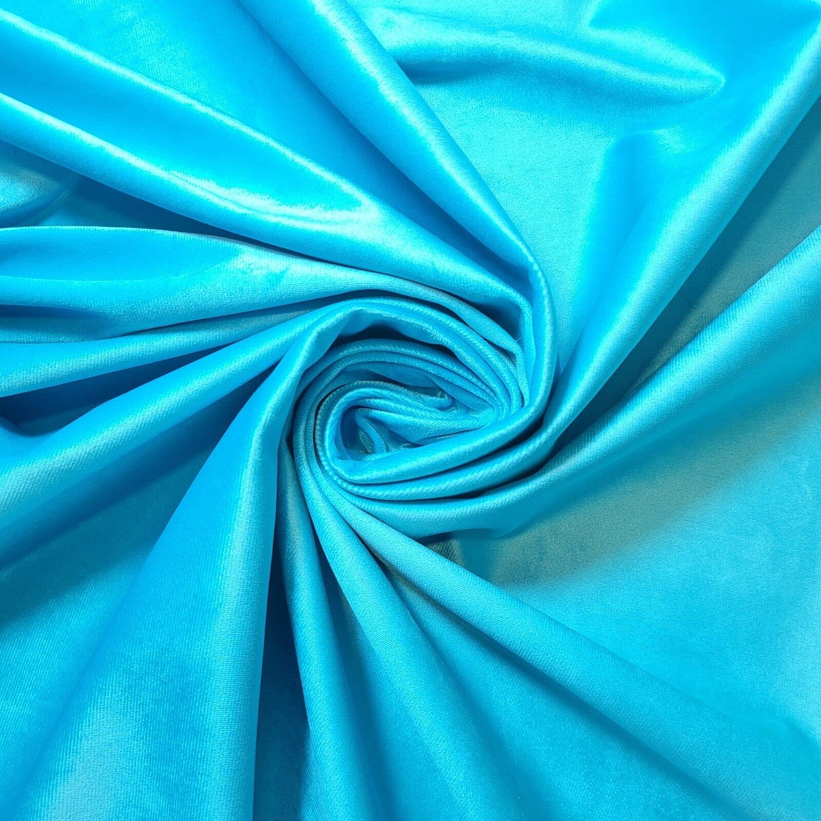 58" (150 cm) Wide Faux Plush Velvet Fabric for Upholstery & Curtains - Soft Luxurious Non-Stretch Material in Printed Plain & Crush Patterns - Ideal for Home Decor & DIY Projects (Kingfisher)