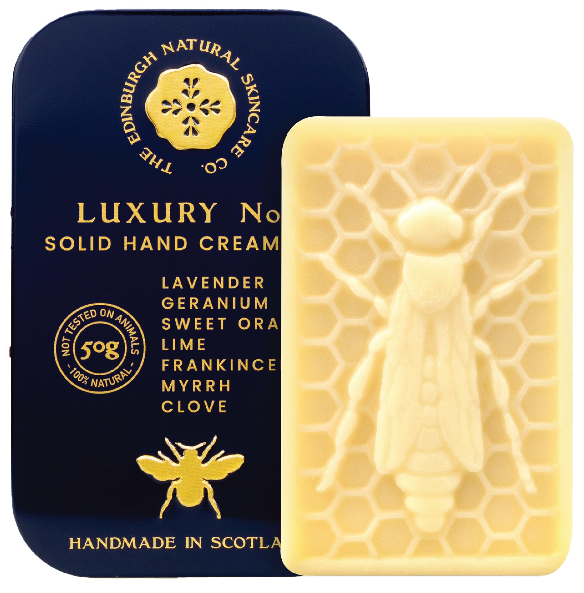 Luxury No.1 Hand Cream Bar – 100% Natural Moisturiser for Very Dry Hands | With Beeswax, Cocoa Butter & Coconut Oil | Long-Lasting, Travel-Friendly, Cruelty-Free, Ideal for Gifting | 50g