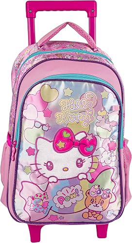 hello kitty backpack with wheels Hello Kitty Girls School Trolley Bag with Pencil Case 16
