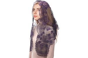 Mantveil Catholic Chapel Veils for Women: Christian Flower Lace Mantilla Veils Catholic Church Head Coverings Latin Mass