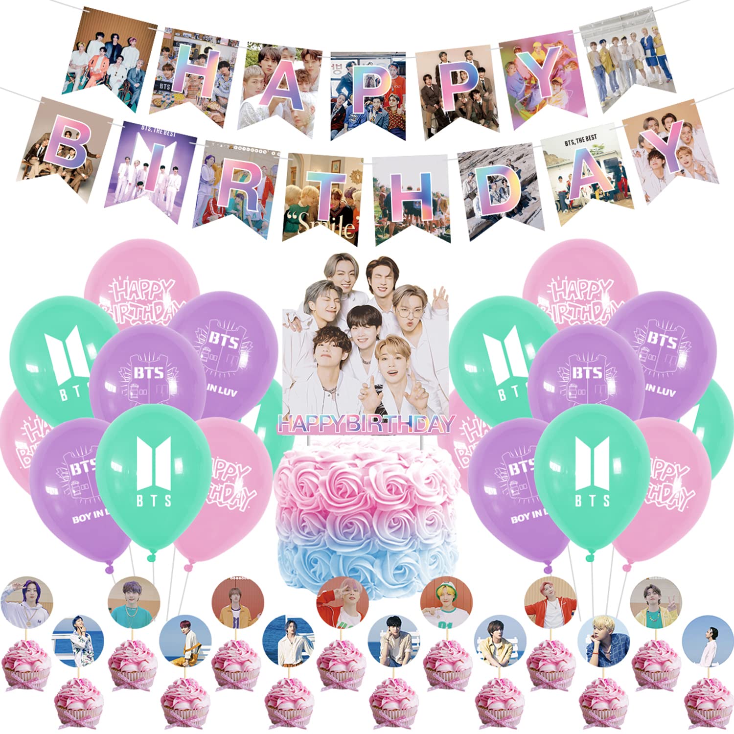 Mua BTS Birthday Decoration, Birthday Balloons, Bangtan Boys ...