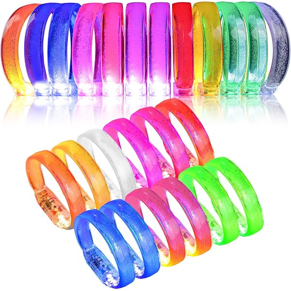 Brazalete LED De 8 Piezas - Pulseras Luminosas Con 3 Modos De Luz Para Fiestas, Conciertos Y Eventos, Regalo De Cumpleaños Para Niños Y Favores De Fiesta