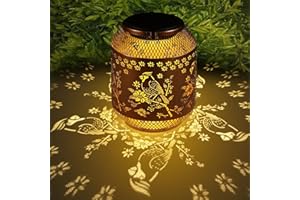 DOORKEER Cardinal Solar Lanterns Outdoor Hanging Cardinal Garden Decorative Christmas Lantern Birthdays Gifts for Women Mom Grandma Metal Waterproof Solar LED Light for Yard, Patio, Lawn, Porch,
