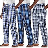 Casuallined 3 Pack Mens Cotton Sleepwear Pajamas Pants with Pockets Soft Sleep Lounge Bottoms Sleep Pj Bottoms for Men