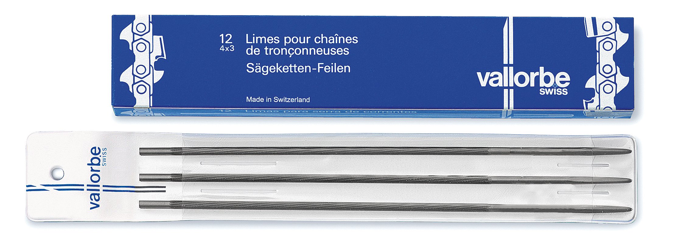 F. DICK Chainsaw Files 3 Pieces 200 mm (Files for All Standard Saw Chains, Operated by Beginners, Cut 3, Diameter 4.0 mm) LC10003-03-532
