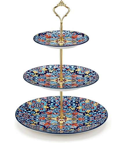 Amazon.com | Spode Morris & Co 3-Tier Cake Stand with Metal Handle