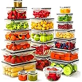 AISOON 40 Pcs 85oz Large Food Storage Containers with Lids, Reusable Meal Prep Containers for Kitchen Storage, Airtight Leakproof & BPA-Free Freezer, Microwave & Dishwasher Safe