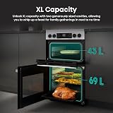 Hisense Freestanding Ceramic Cooker Double Oven 69/43 L White A Rated view 6