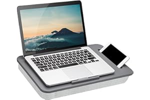 LAPGEAR Sidekick Lap Desk with Device Ledge and Phone Holder - Gray - Fits up to 15.6 Inch Laptops - Style No. 44215