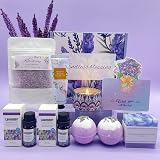 Karestcorp Bath Set Lavender Spa Gifts for Women 10pc Self Care Box
