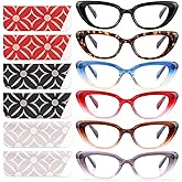 CHOFILORD 6 Pack Cat Eye Reading Glasses for Women Fashion Cute Blue Light Blocking Computer Readers Spring Hinge