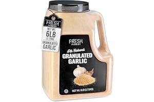 Fresh Finest Granulated Garlic Seasoning - Bulk 6 LB- Kosher Certified Garlic Seasoning, Ideal Use For Vegetables, Rubs, Grilled Meats, Salads, Dressings and More - 6 LB