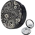 LRITER Contact Lens Case, Portable with Mirror, a Variety of Patterns and Shapes to Choose from, Auitable for Daily Makeup Office Travel Outdoor Use (Black Universe)