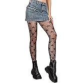 Qilubar Festival Fishnet Stockings, Star Tights, High-Waist Tights for Women