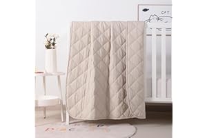 FLXXIE Machine Washable Microfiber Down Alternative Oversized Toddler Comforter, Super Soft and Lightweight Kids Crib Quilted