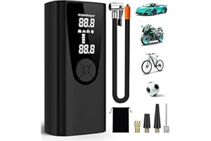 LAMFURART Tire Inflator Portable Air Compressor-180PSI Air Pump for Car Tires-20000mAh Electric Tire Pump-Car Tire Air Pump with Tire Pressure Gauge-Portable Tire Inflator for Car, Motorcycle, Bike, Ball, Black