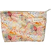 Artistic Landscape Makeup Bag, Large Canvas Cosmetic Pouch with Cartoon Scenery Print - Boho Toiletry Bag for Travel, Women's Vintage Storage Organizer (9.8x7x2 Inches)