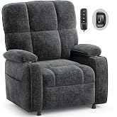 AMADA HOMEFURNISHING Power Recliner Chair for Adults, Infinite Adjustable Chenille Electric Recliner with Cup Holder, Remote, USB Port, Side Pockets &amp; Thick Seat Cushion, for Living Room &amp; Bedroom