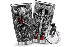 Viking Axe 20oz Insulated Tumblers Mug Cup Birthday Gifts for Men Dad Grandpa Boys Father Travel Essentials Accessories Must 
