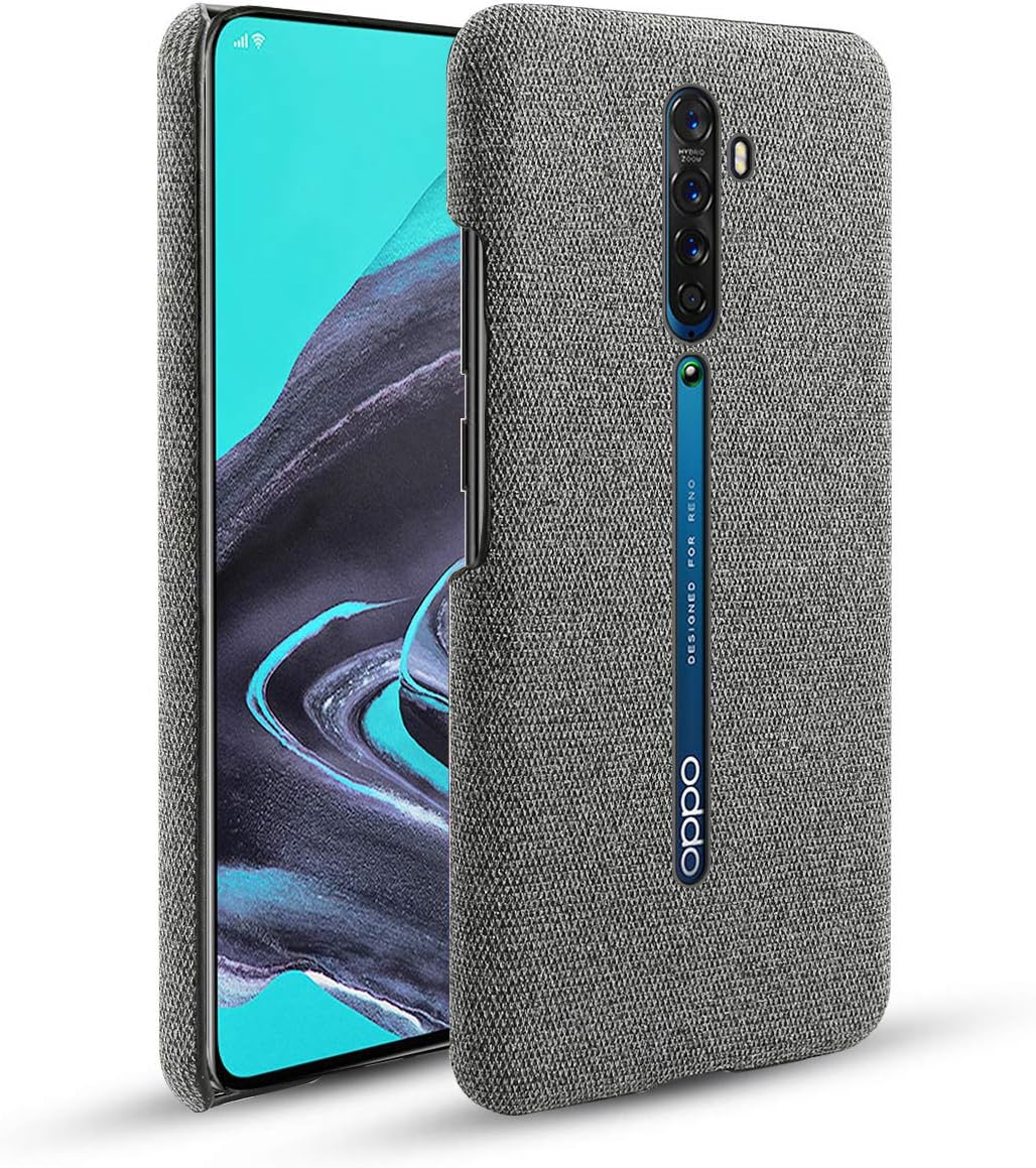 fitmore Compatible with Oppo Reno 2 case, Premium TPU Cover Shockproof Protection with Anti-Slip Anti-Scratch Cover (Grey)
