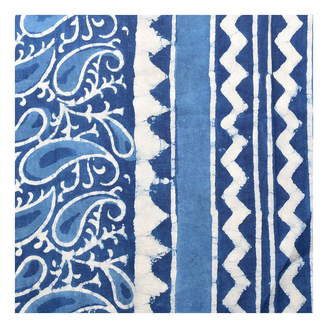 uravi pure cotton indigo hand block printed stole