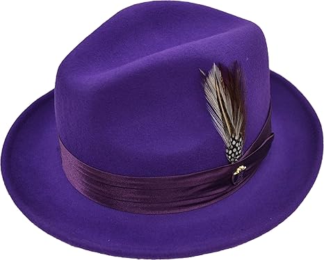purple fedora hat mens