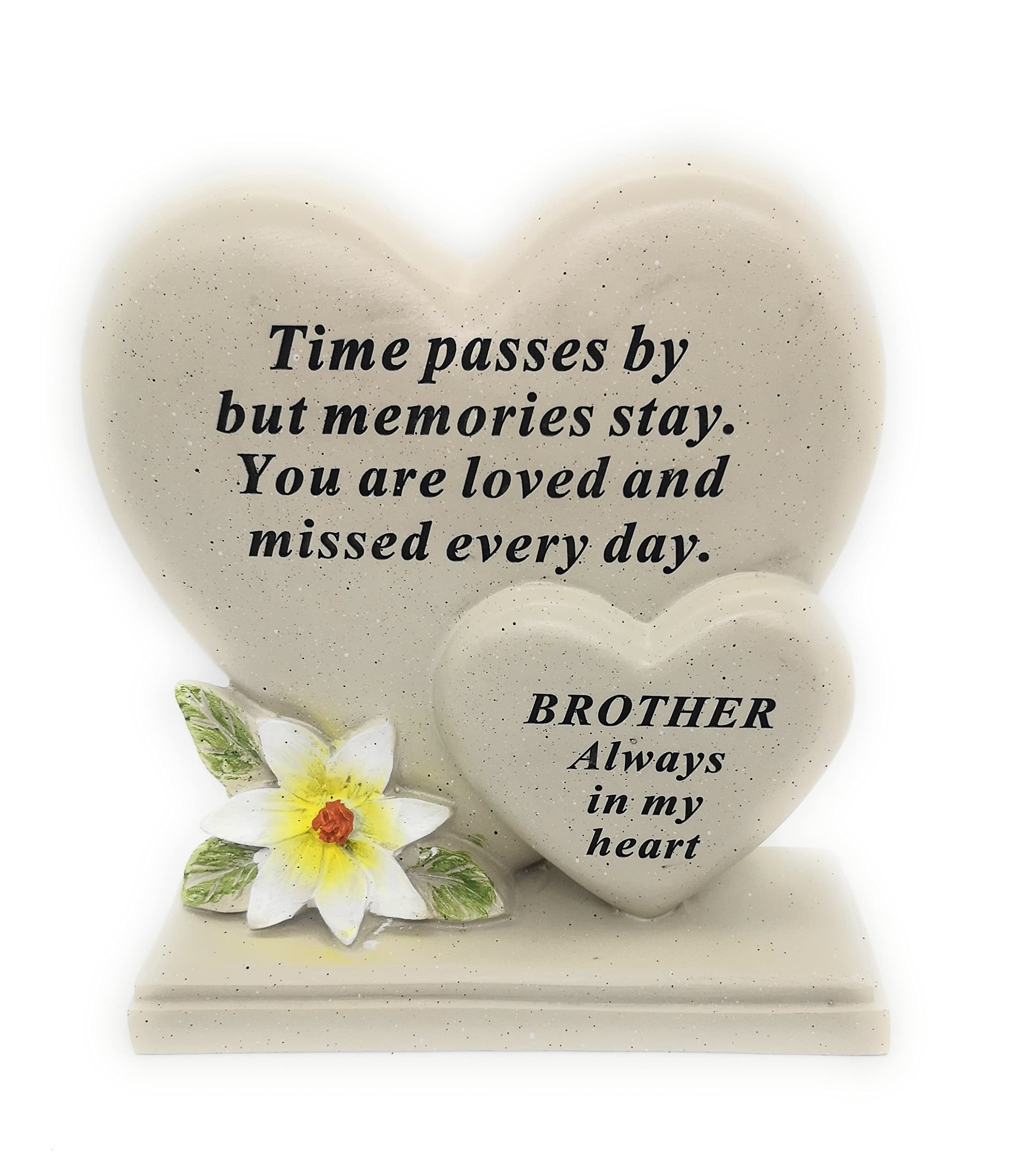 BEVOGUE Brother memorial Double heart, Grave memorial of deceased lLoving(BROTHER)