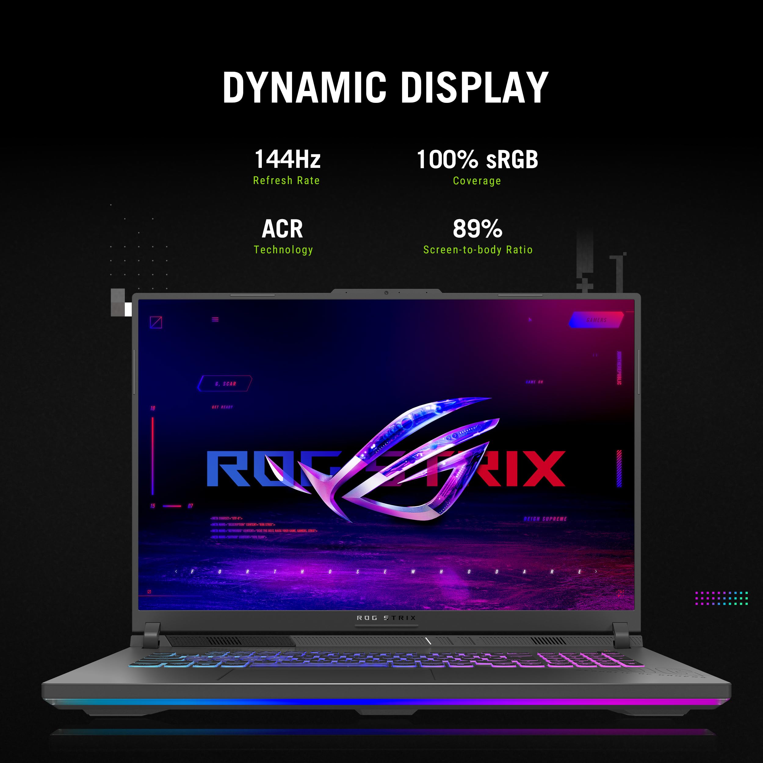 ASUS ROG Strix G18 (2025) Gaming Laptop, 18” ROG FHD+ 16:10 144Hz, NVIDIA® GeForce RTX™ 5050, AMD Ryzen™ 9 8940HX Mobile Processor, 16GB DDR5-5200Mhz, 1TB SSD, Wi-Fi 6E, Wind 11 Home