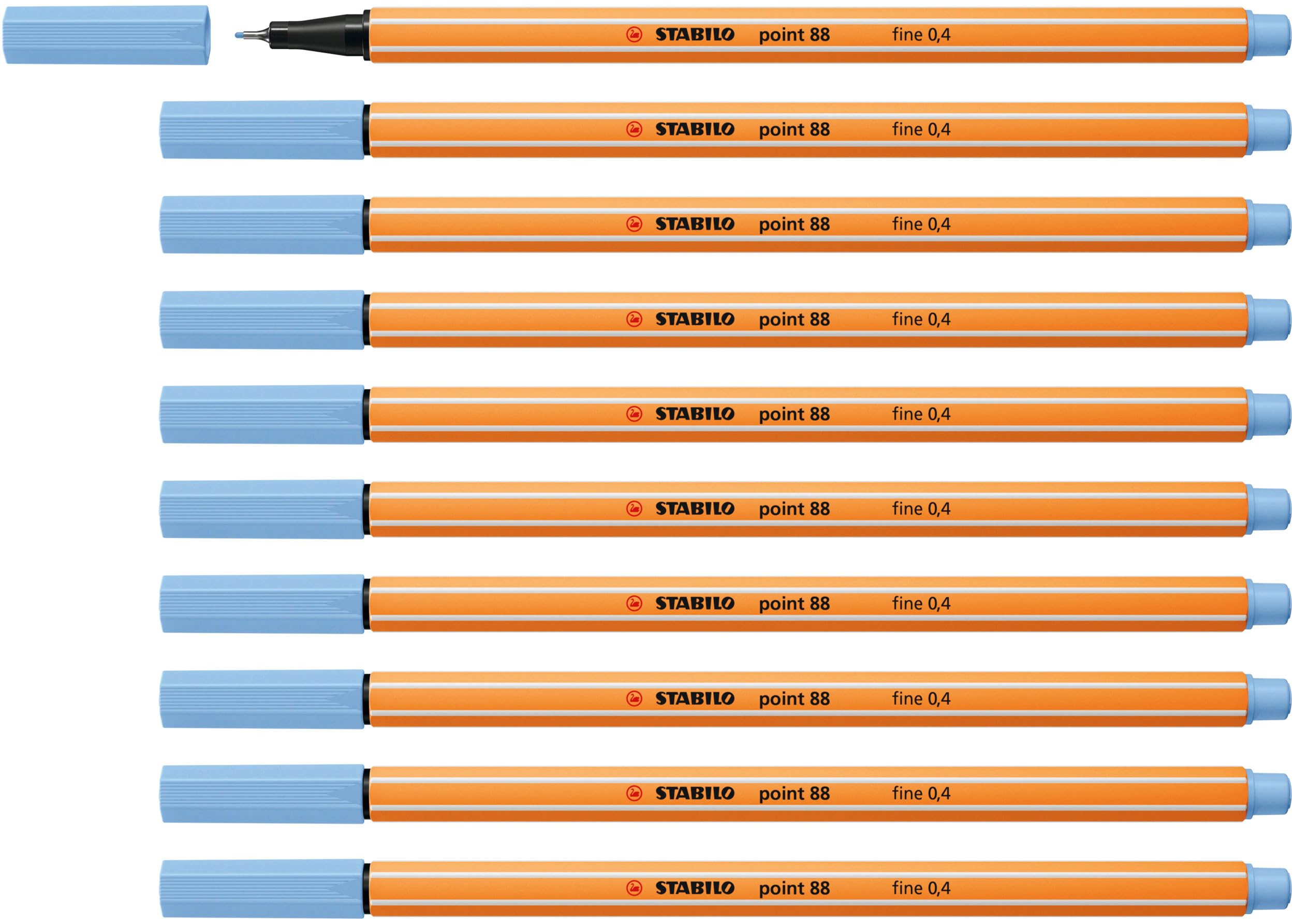 STABILO point 88 - Fineliner - Pack of 10 - Ice Blue