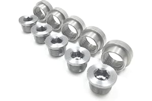 AMAAM O2 Oxygen Sensor Stepped Weld Bungs (5 Bungs/5 Plugs) M18 x 1.5