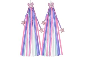 Vortika 1 Pair Bike Streamers, Kid's Bike Tassels, Bicycle Handlebar Streamers Colorful Ribbons, Bike Accessories for Girls Boys