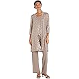 R&M Richards Womens Plus Sequined Lace Pant Suit