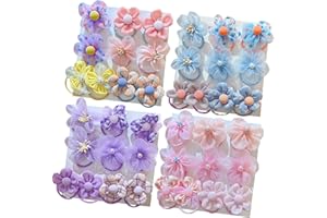 Fokmuaex 40Pcs Toddler Hair Ties with Cute Flowers, Elastic Rubber Bands for Baby Girls Hair, Soft Ponytail Holders for Toddl