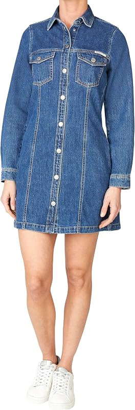 Damen Authentic Denim Dress Kleid, Blau (Denim-4c1), XS