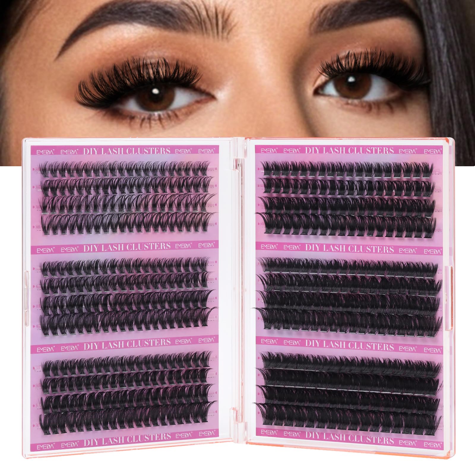 EMEDA 30D 40D 50D 60D 80D 100D Wispy Individual Cluster Lashes DIY at Home Natural Eyelash Clusters 10mm -16mm mix DIY Cluster Eyelash Extensions for Beginners (EME30D-100D mix) โ image 1