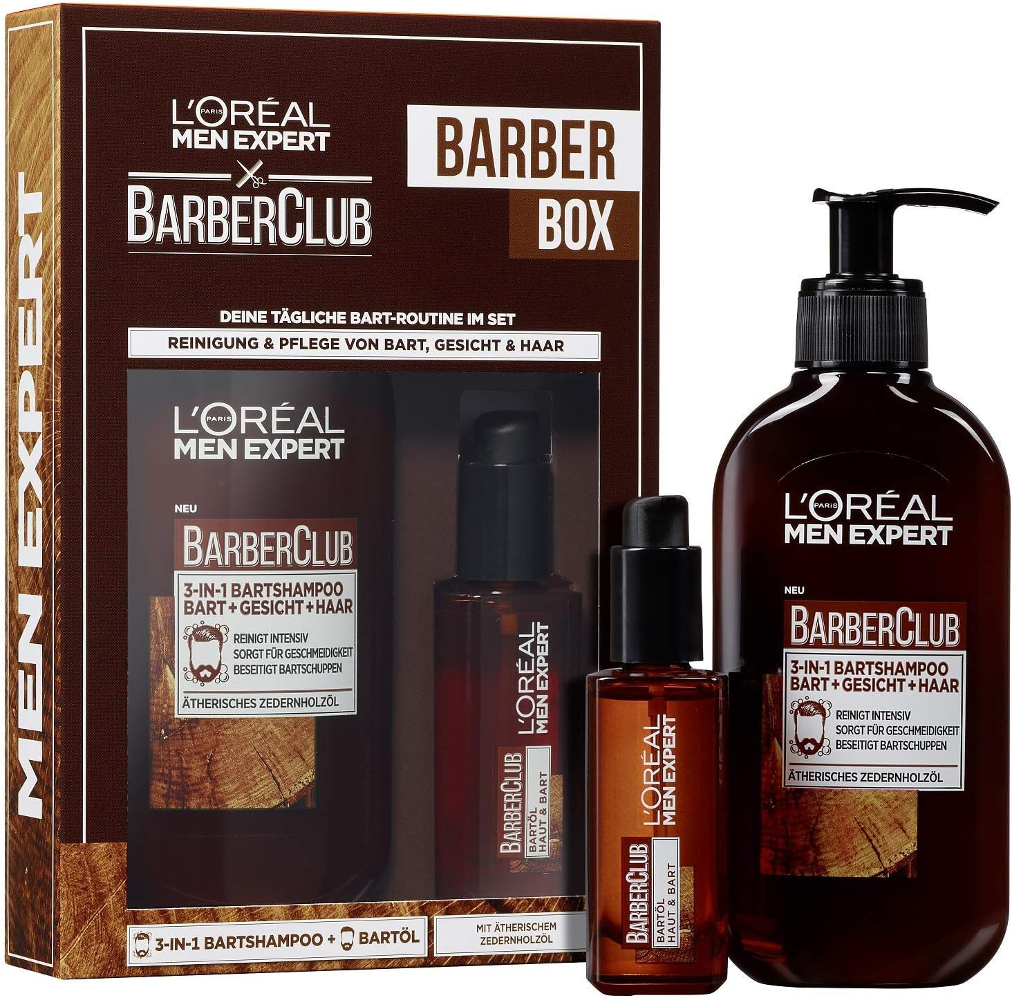 L'Oréal Men's Expert Beard Care Set including Beard Oil and Shampoo, Barber Club Gift Set, 1 x 230 ml - Image 3