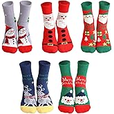 Gellwhu Adult Christmas Fuzzy Socks with Grips Plus Size Warm Winter Luxury Cozy Fluffy Holiday Socks Stocking Stuffers Gifts