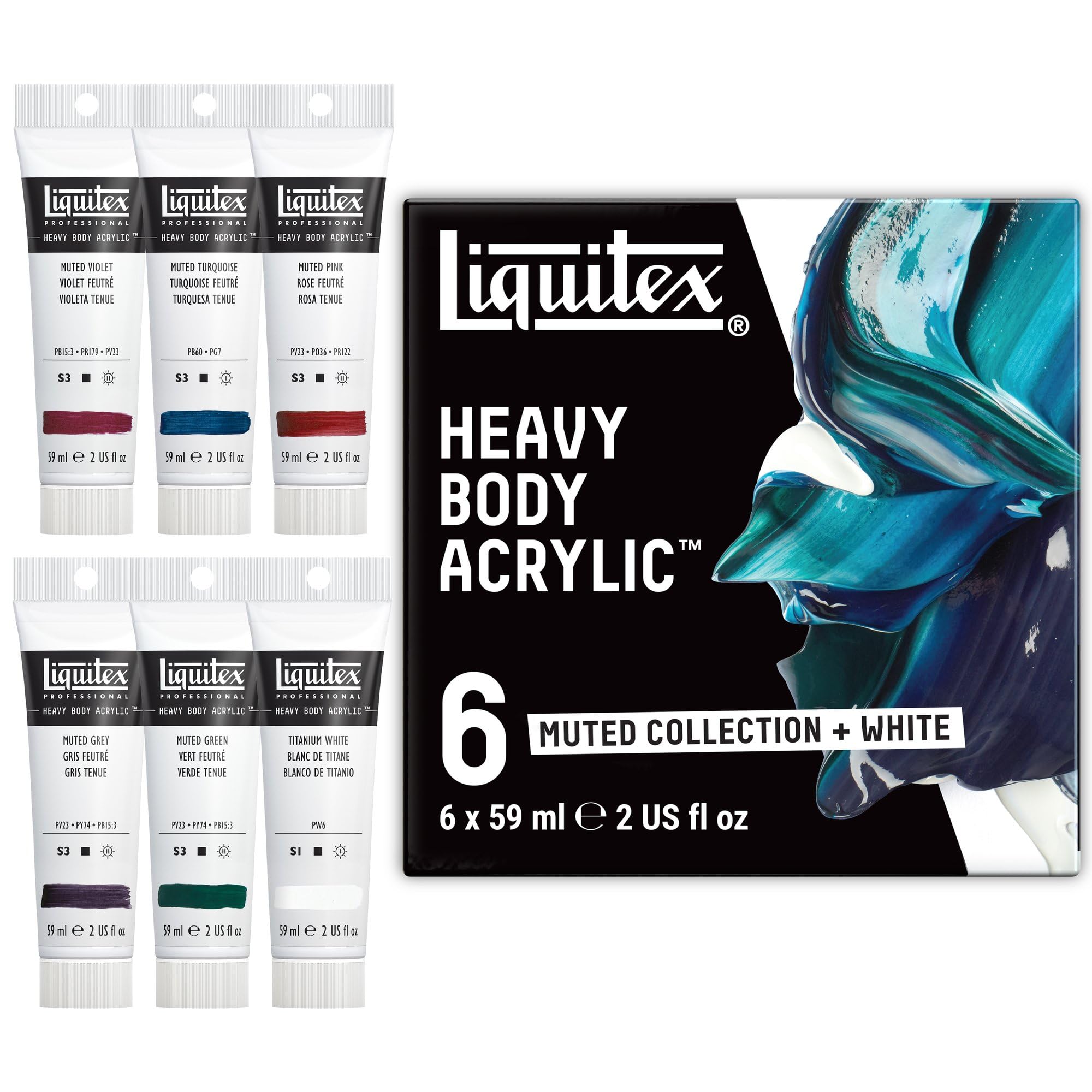 Liquitex Professional Acrylic Heavy Body Set of 6 x 59 ml Muted Colours