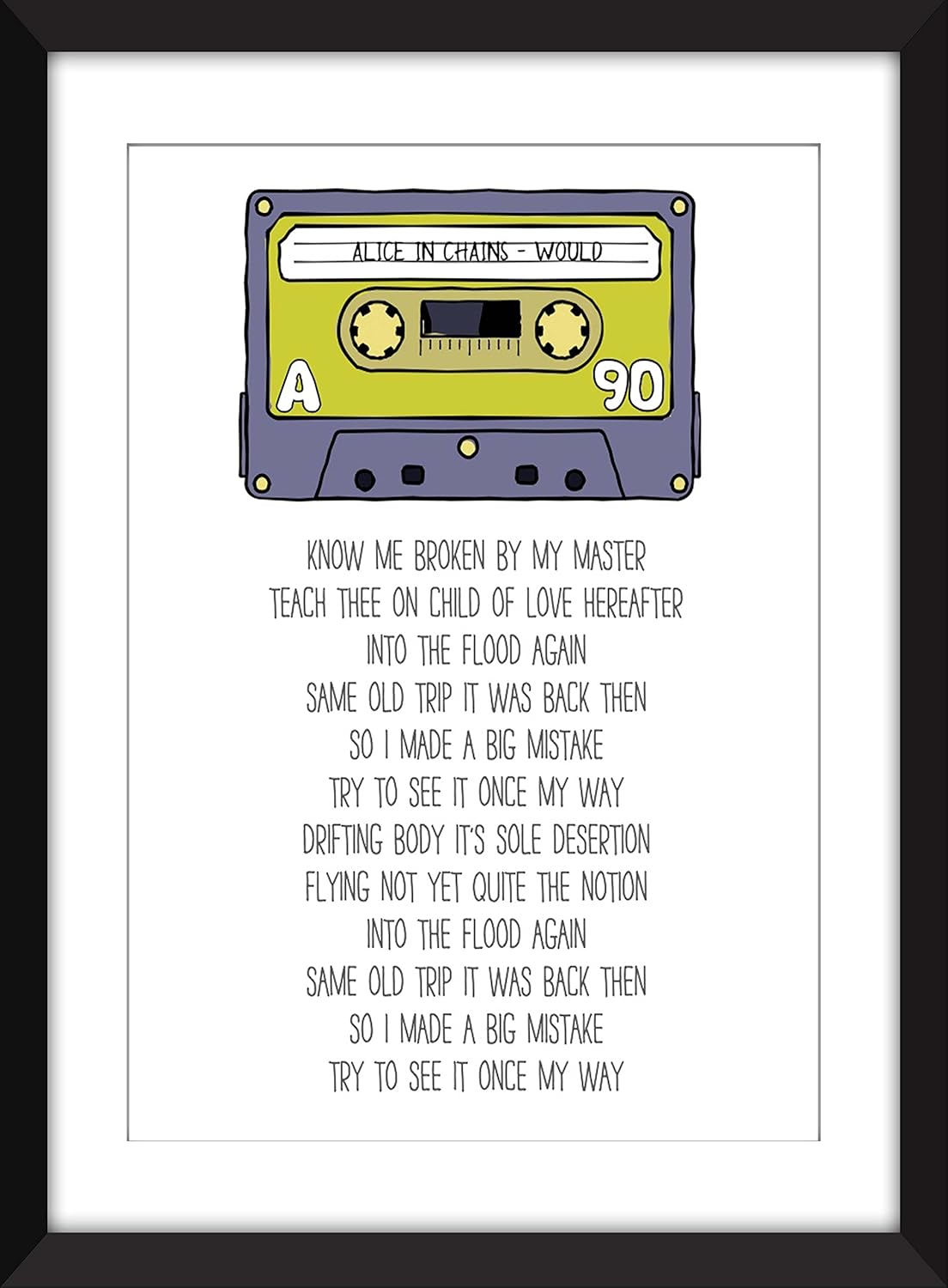 Alice In Chains Would Lyrics Unframed Print Ungerahmter Druck