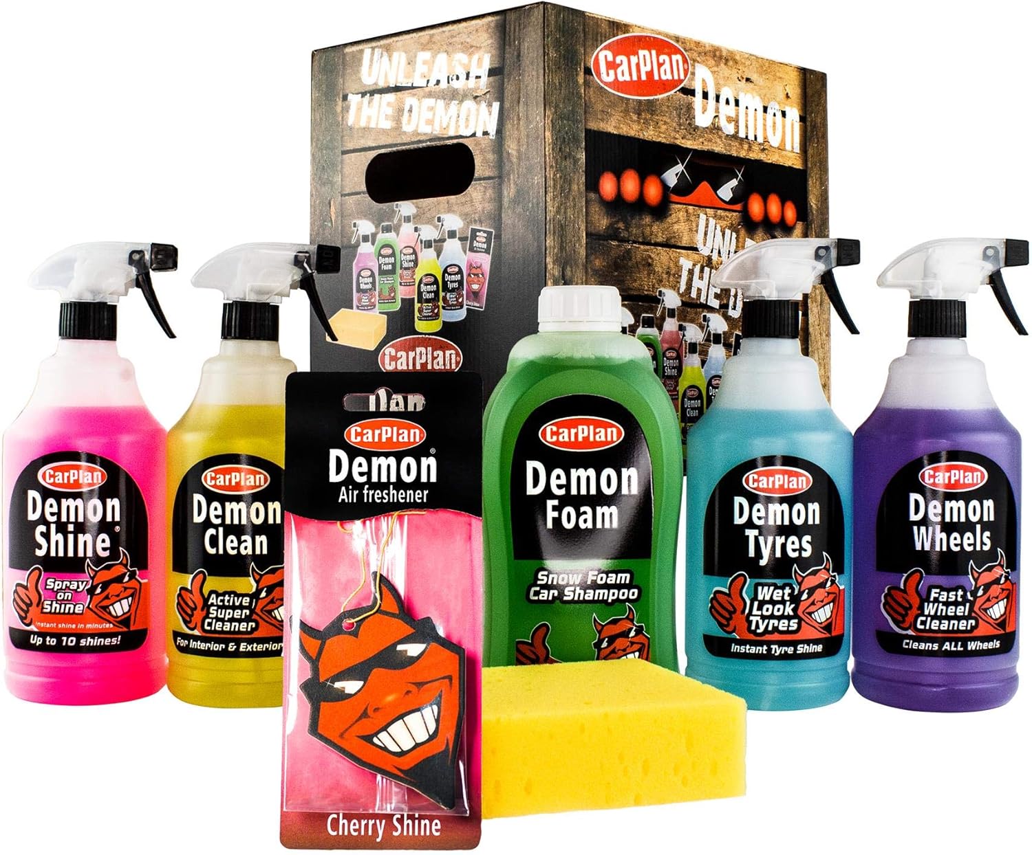 Demon 7 Piece Car Cleaning Kit Gift Pack Foam Shine Polish Clean