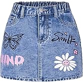 Floerns Girls Denim Skirt Cute Jean Skirt Casual A Line Mini Skirt Kids Clothes Outfits